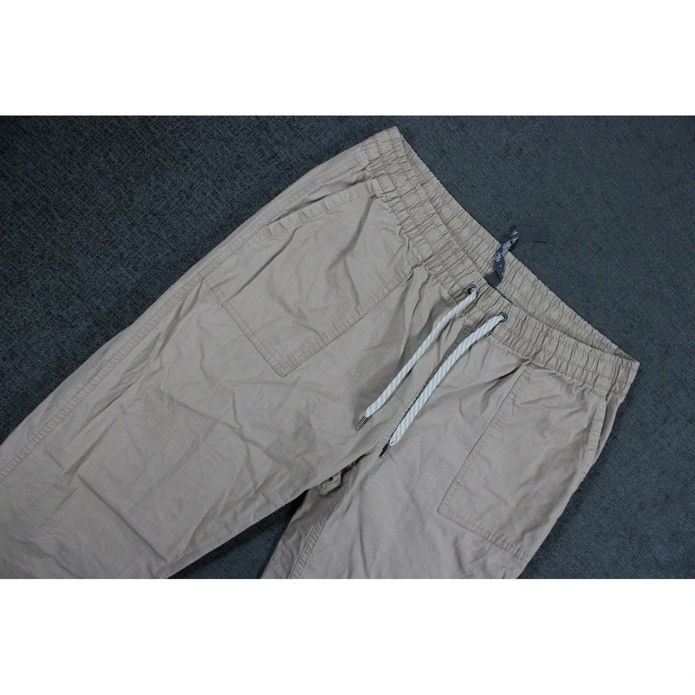 Vuori Ripstop Climber Pants Mens Large Khaki Tan Organic Cotton Stretch Raw Hem